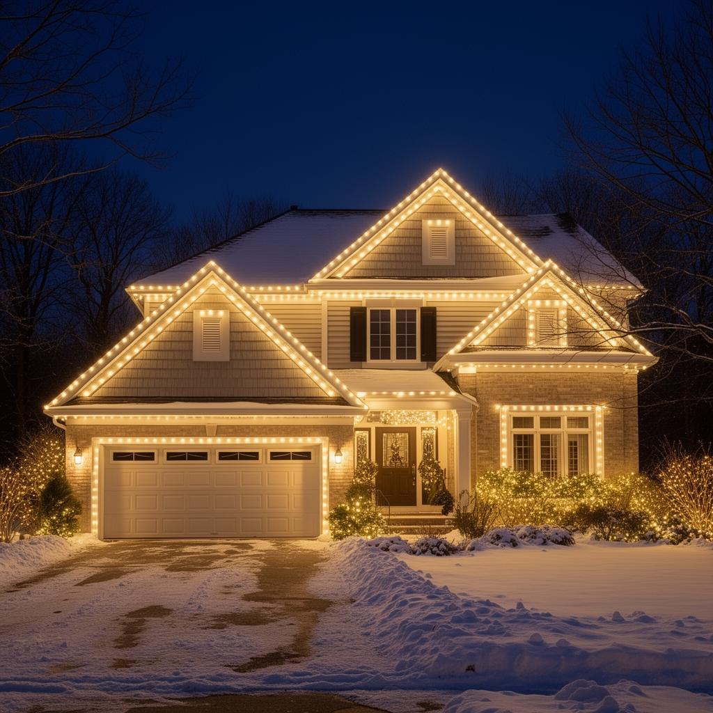 Residential home with permanent LED lighting in Winnipeg